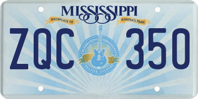 MS license plate ZQC350