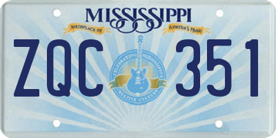 MS license plate ZQC351
