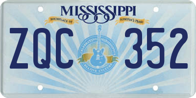MS license plate ZQC352