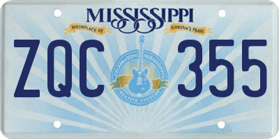 MS license plate ZQC355