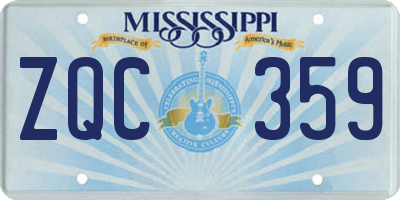 MS license plate ZQC359