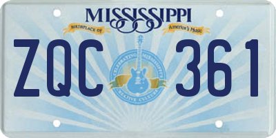 MS license plate ZQC361