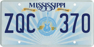 MS license plate ZQC370