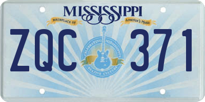MS license plate ZQC371