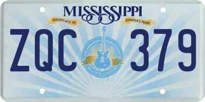 MS license plate ZQC379