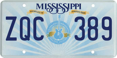 MS license plate ZQC389