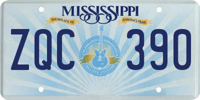 MS license plate ZQC390