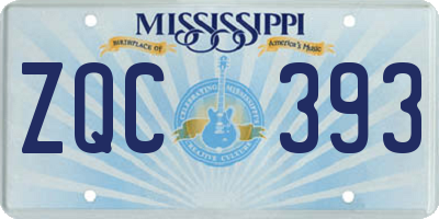 MS license plate ZQC393