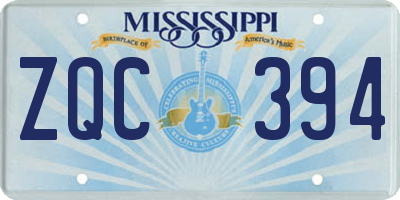 MS license plate ZQC394