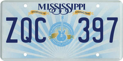 MS license plate ZQC397