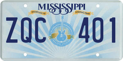MS license plate ZQC401