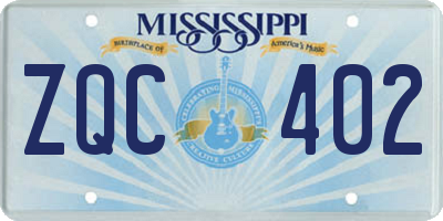 MS license plate ZQC402