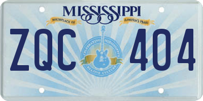 MS license plate ZQC404