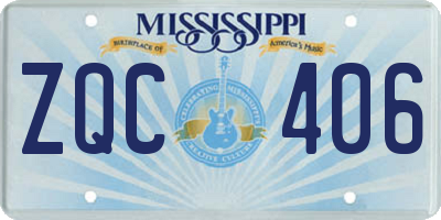 MS license plate ZQC406