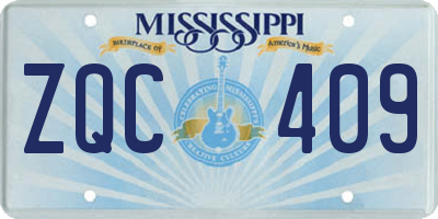 MS license plate ZQC409