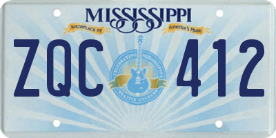 MS license plate ZQC412