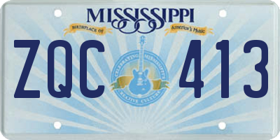 MS license plate ZQC413
