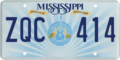 MS license plate ZQC414