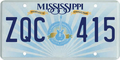 MS license plate ZQC415