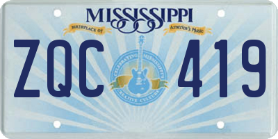 MS license plate ZQC419