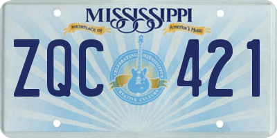 MS license plate ZQC421