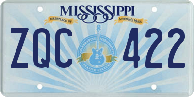 MS license plate ZQC422