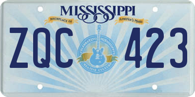 MS license plate ZQC423