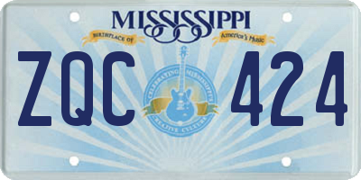 MS license plate ZQC424