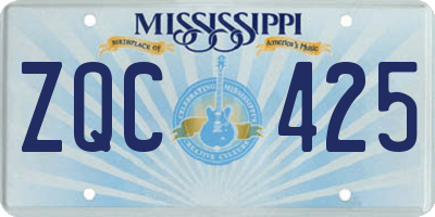 MS license plate ZQC425