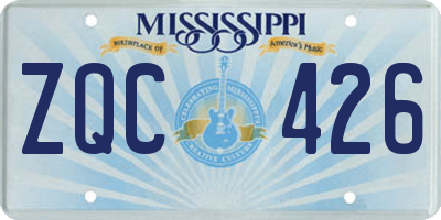 MS license plate ZQC426