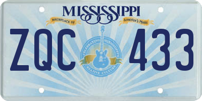 MS license plate ZQC433