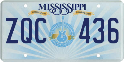 MS license plate ZQC436