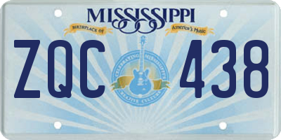 MS license plate ZQC438