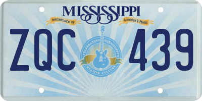 MS license plate ZQC439