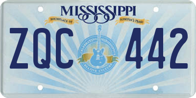 MS license plate ZQC442