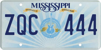 MS license plate ZQC444