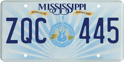 MS license plate ZQC445