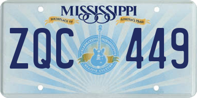 MS license plate ZQC449