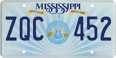 MS license plate ZQC452