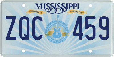 MS license plate ZQC459