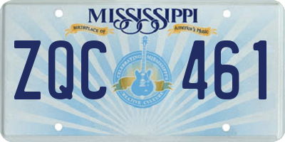 MS license plate ZQC461