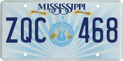 MS license plate ZQC468