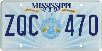 MS license plate ZQC470