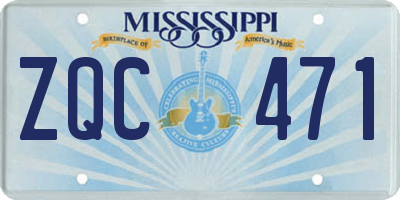 MS license plate ZQC471