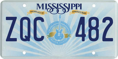 MS license plate ZQC482