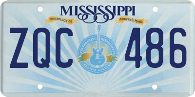 MS license plate ZQC486