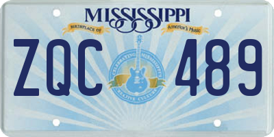 MS license plate ZQC489