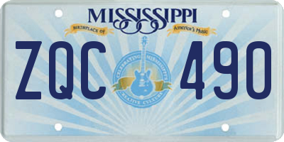 MS license plate ZQC490