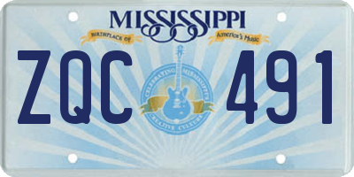 MS license plate ZQC491