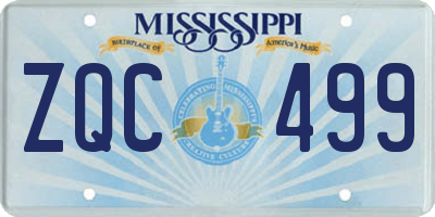 MS license plate ZQC499
